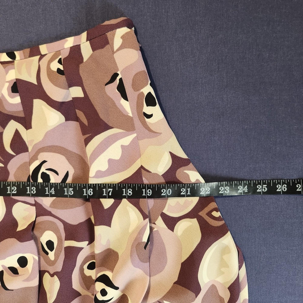 Ann Taylor Loft Floral Pleated Swing Skirt Preppy Size 6 - Picture 10 of 14